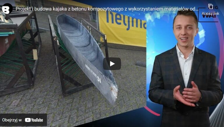 Projekt i budowa kajaka z betonu kompozytowego z wykorzystaniem materiałów odpadowych