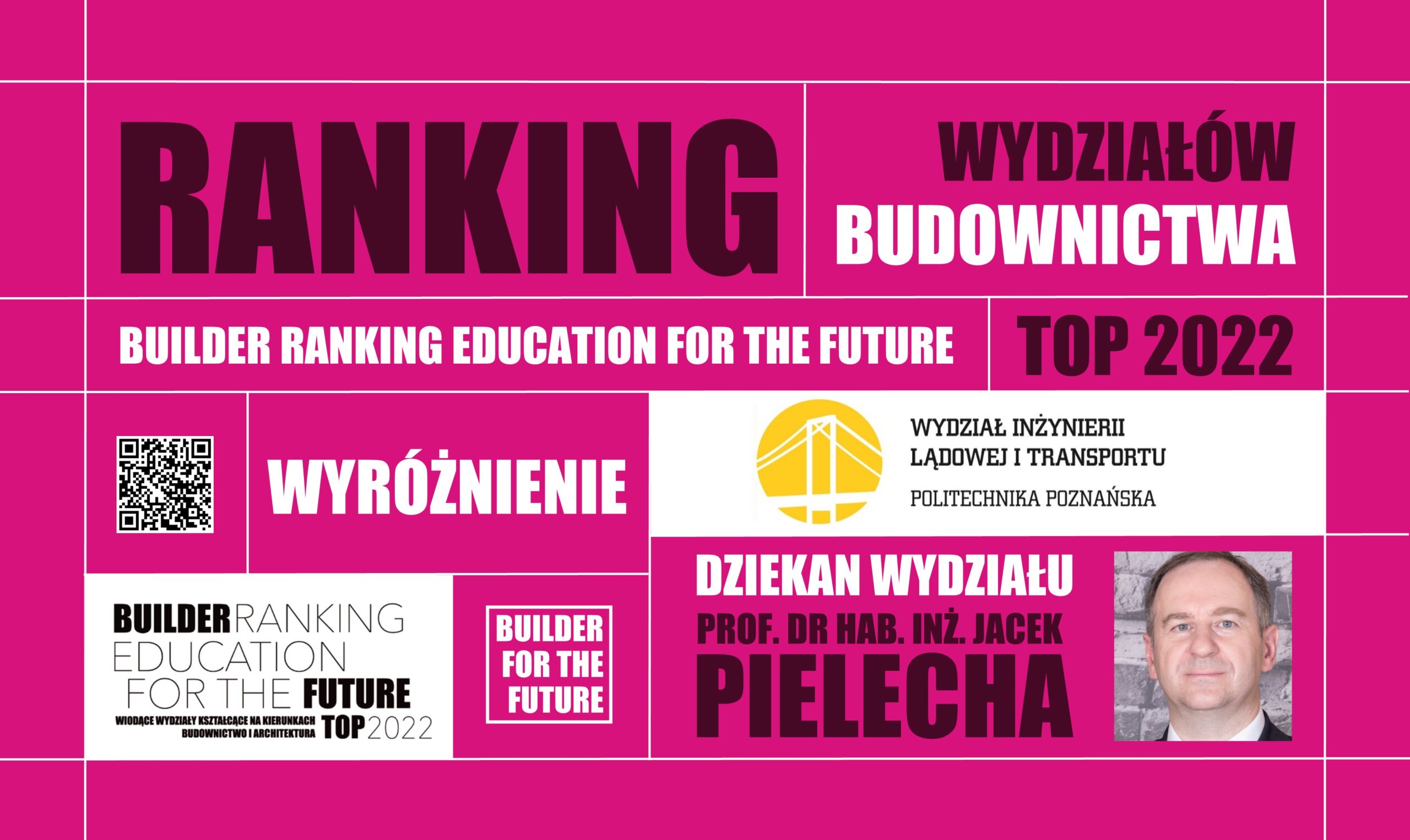 WYRÓŻNIENIE W RANKINGU WYDZIAŁÓW BUDOWNICTWA – BUILDER RANKING EDUCATION FOR THE FUTURE TOP 2022