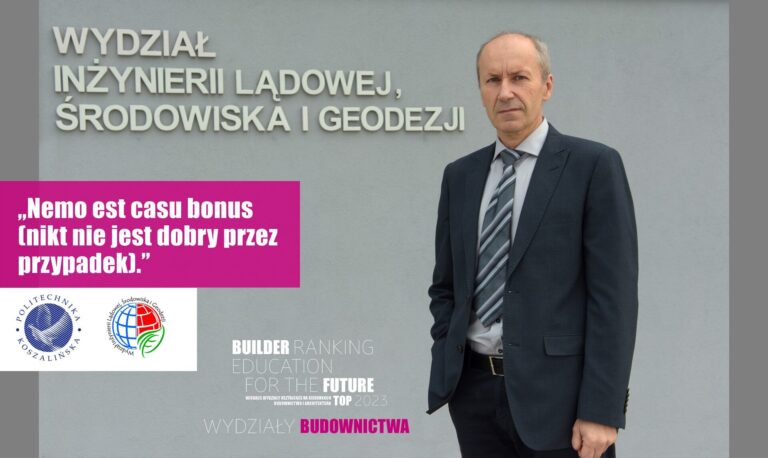 WYRÓŻNIENIE W RANKINGU WYDZIAŁÓW BUDOWNICTWA 2023 – POLITECHNIKA KOSZALIŃSKA
