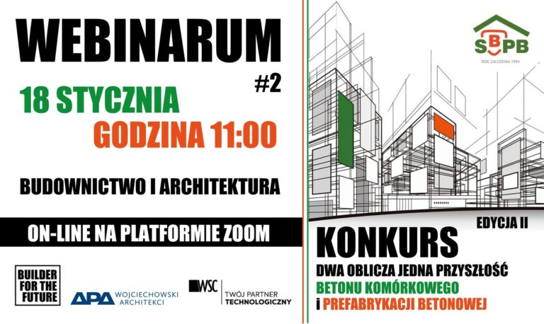 WEBINARIUM SPB #2 – „BUDOWNICTWO I ARCHITEKTURA” – 18 stycznia godz. 11:00