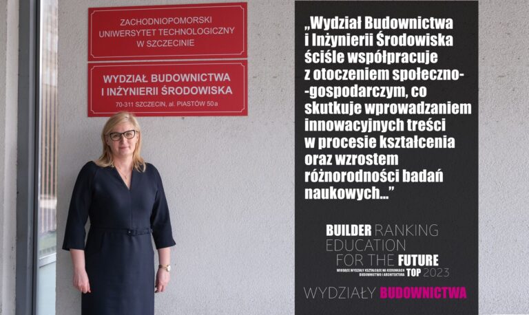 WYRÓŻNIENIE W RANKINGU WYDZIAŁÓW BUDOWNICTWA 2023 – ZACHODNIOPOMORSKI UNIWERSYTET TECHNOLOGICZNY  W SZCZECINIE