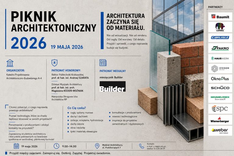 Piknik Architektoniczny 2026 na Politechnice Krakowskiej już 19 maja